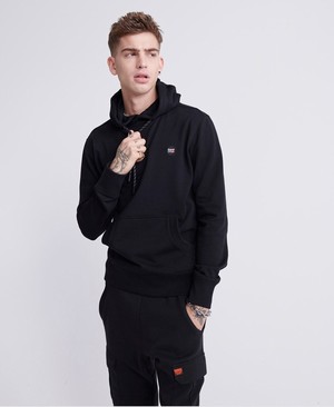 Superdry Collective Loopback Férfi Kapucnis Pulóver Fekete | IBOCL6140